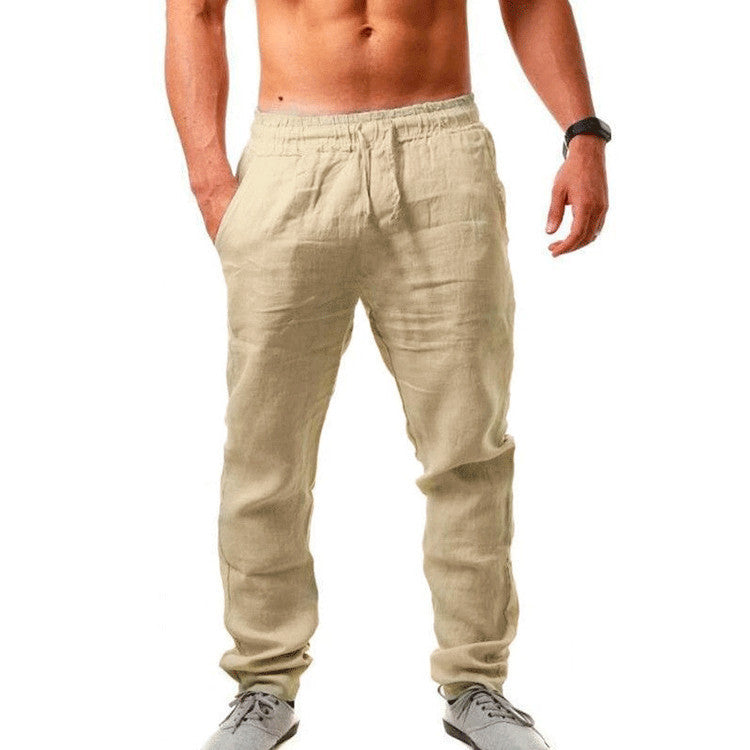 💥👖【S-4XL】Pantaloni sport casual, largi, respirabili, de vară 2025, din bumbac și in💨--3971669
