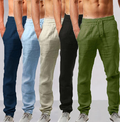 💥👖【S-4XL】Pantaloni sport casual, largi, respirabili, de vară 2025, din bumbac și in💨--3971669