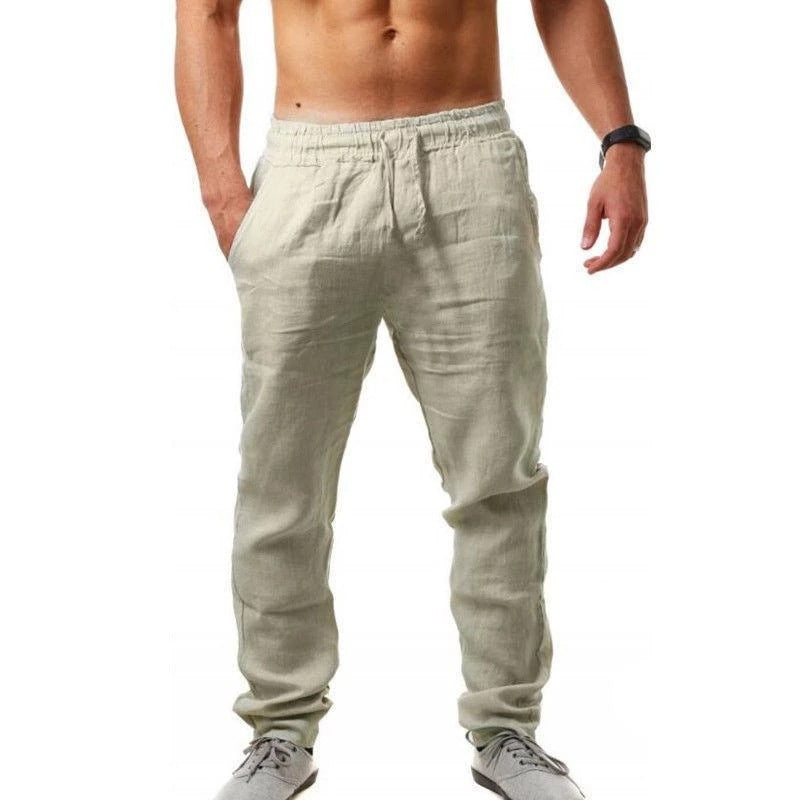 💥👖【S-4XL】Pantaloni sport casual, largi, respirabili, de vară 2025, din bumbac și in💨--3971669