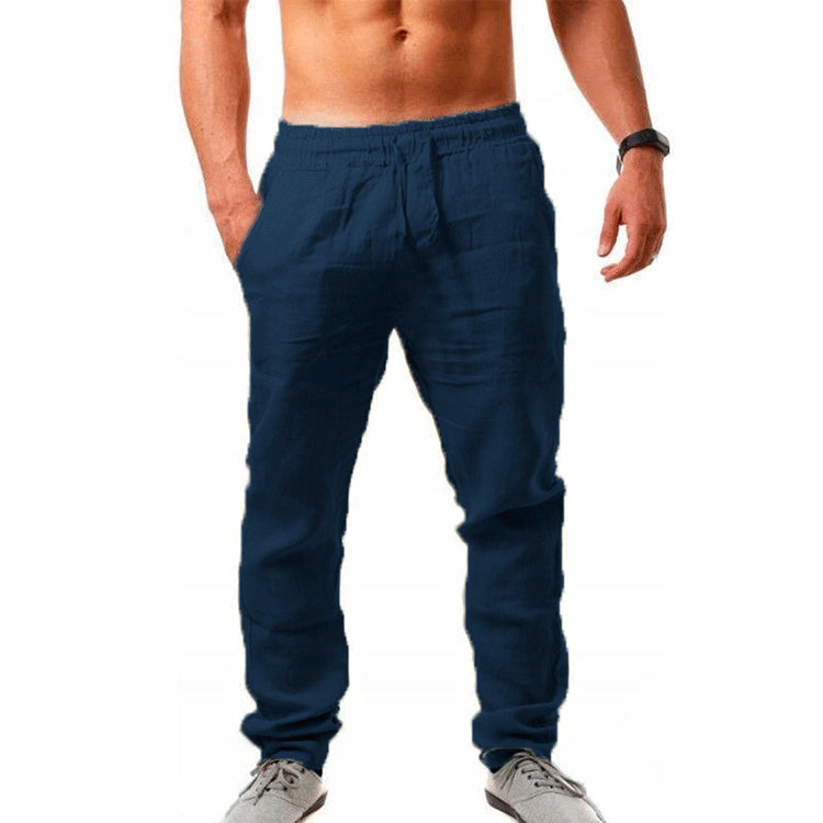 💥👖【S-4XL】Pantaloni sport casual, largi, respirabili, de vară 2025, din bumbac și in💨--3971669